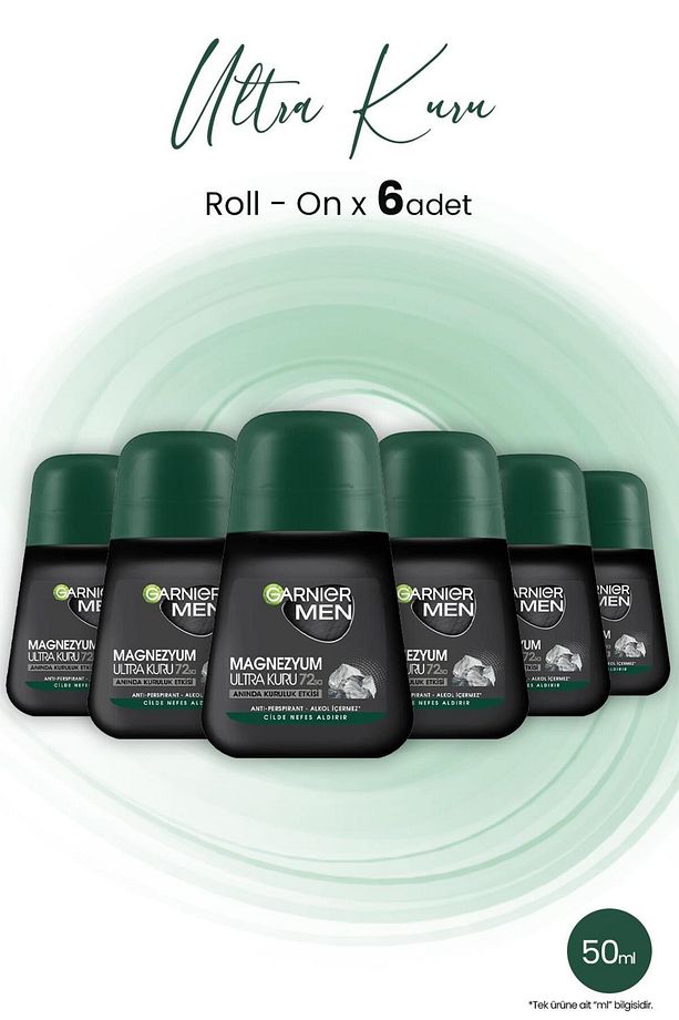 Men Magnezyum Roll On Ultra Kuru 72 Saat 50 ml X 6 Adet - 1