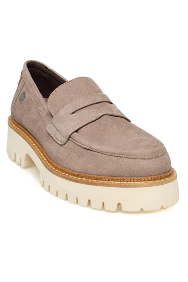 D24Ka-3025 Mink Leather Women's Loafer Shoes