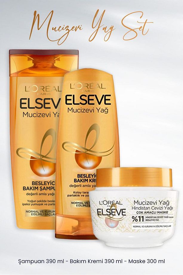 Mucizevi Yağ Amla Yağı Şampuan Ve Krem 390 ml Ve Banyo Öncesi Maske Hindistan Cevizi 300 ml - 1
