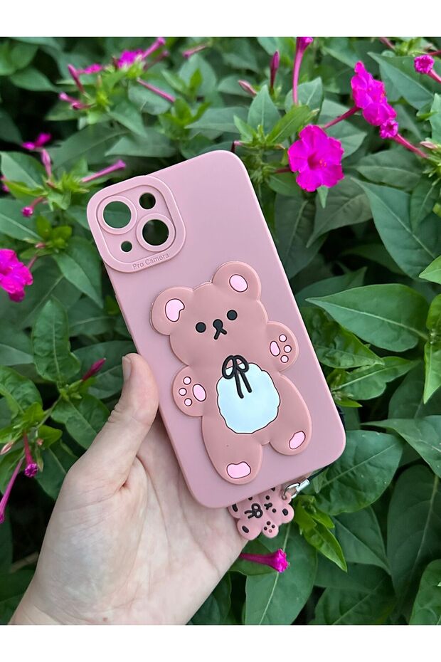 iPhone 14 Pro Max Compatible Silicone Case with Cute Teddy Bear Figure