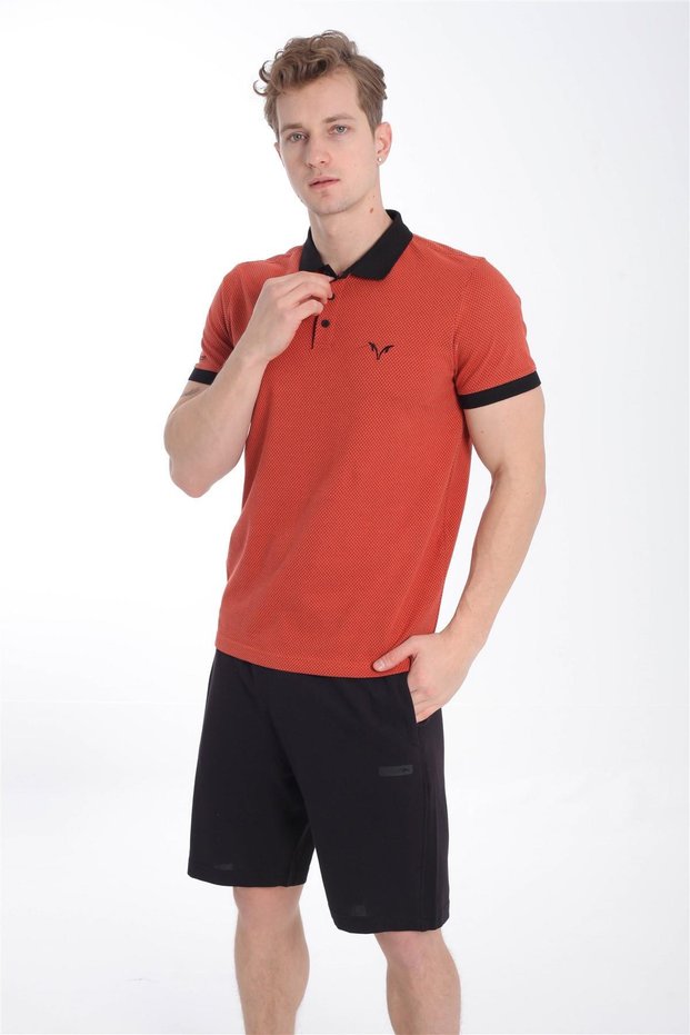 Regular Men's Polo Neck Tile T-Shirt