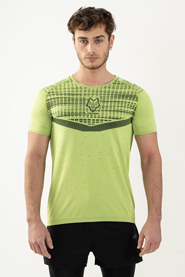 Slimfit Men's Crew Neck Neon Yellow T-Shirt