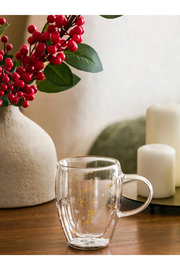LCW HOME Kar Tanesi Desenli Cam Bardak 350 Ml - 2