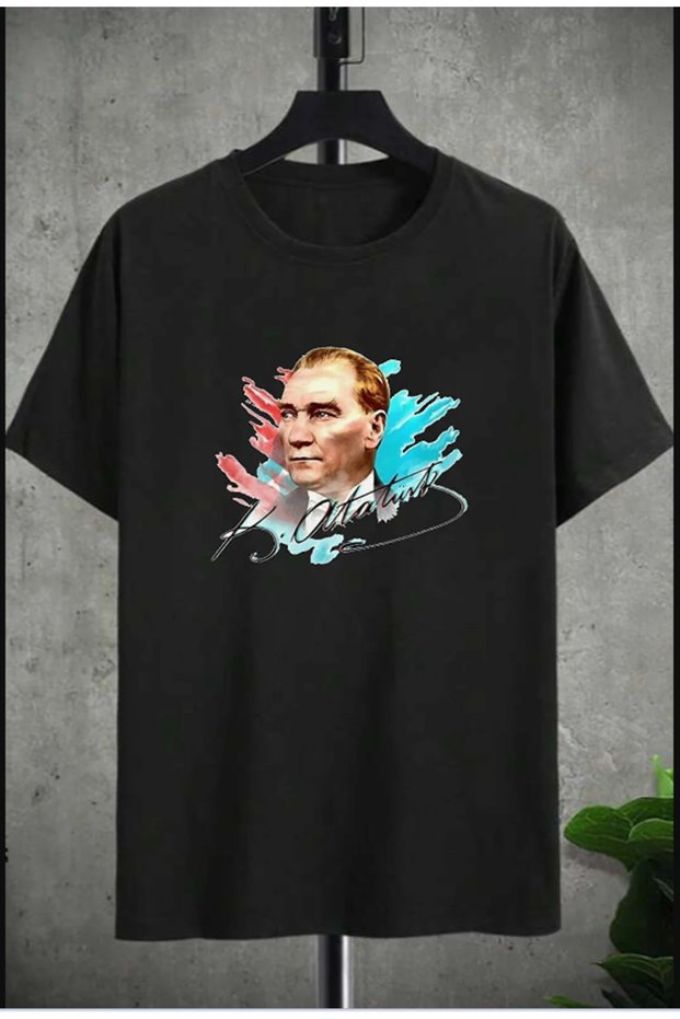 unisex oversize ATATÜRK printed crew neck t shirt