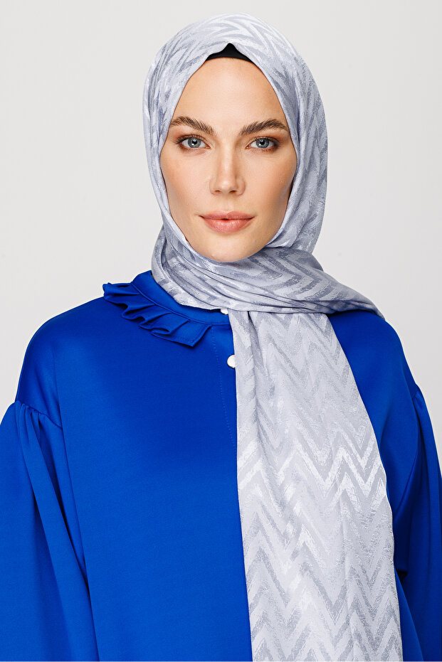 Zikzak Desen Parlak Jakar Şal - 6