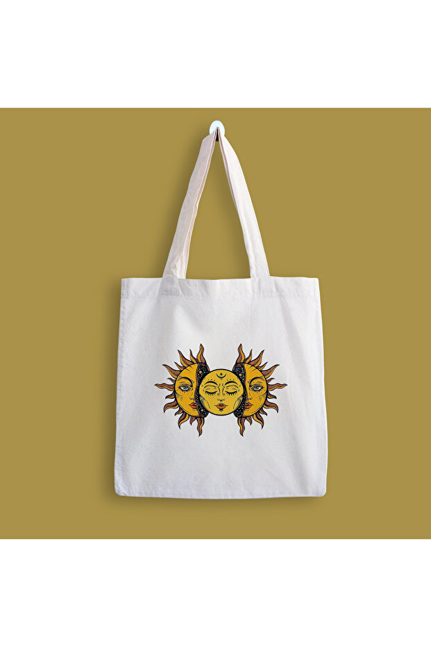 Moon And Sun Printed Cloth Bag