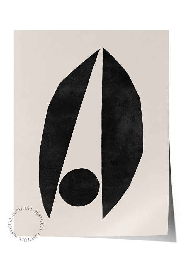 Black and White Abstract Themed Wall Poster, Modern Frameless Poster - Bedroom, Living Room Wall Decor