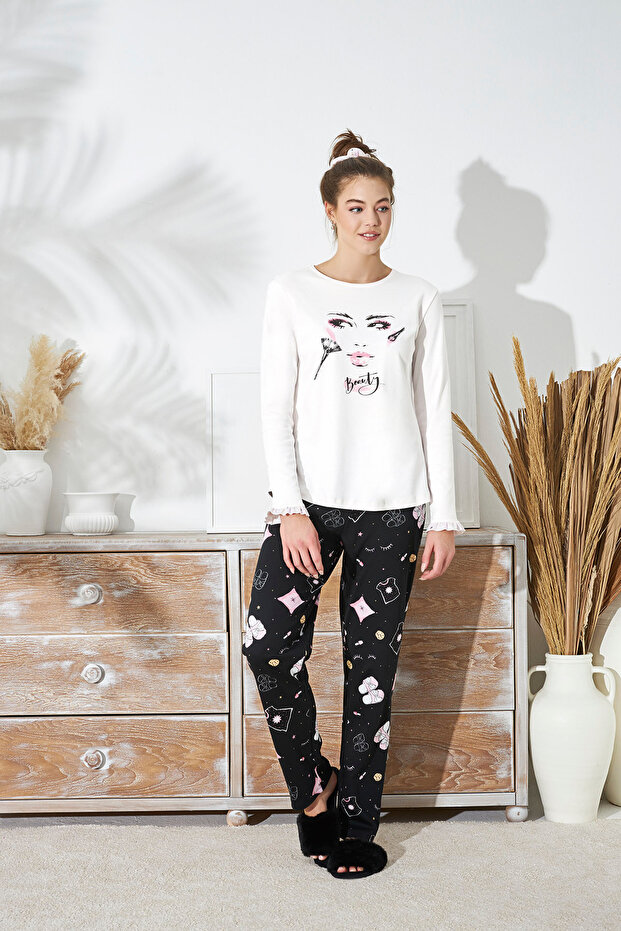 طقم بيجامة مطبوع 15215 - 1