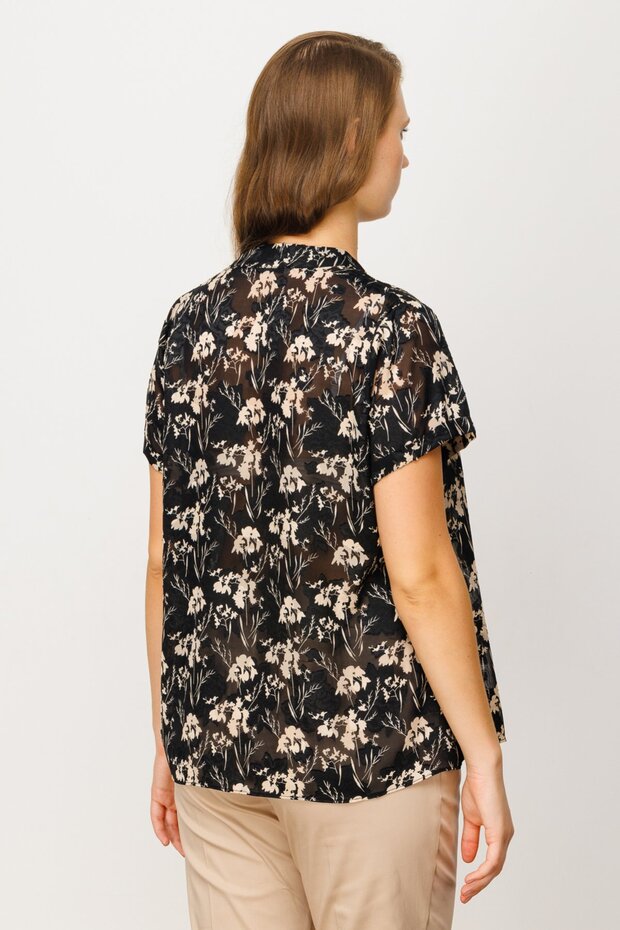 Şifon Desenli Bluz - 4