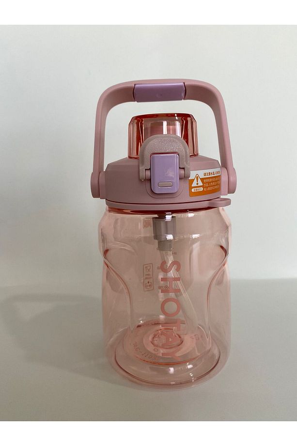 ST-7313 Pipetli Askılı Tritan Matara 1000 ml Pembe - 3