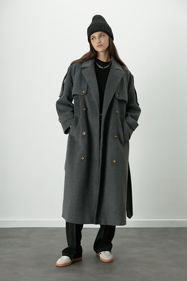 PREMIUM KAŞE TRENÇ KABAN ANTRASİT - 1