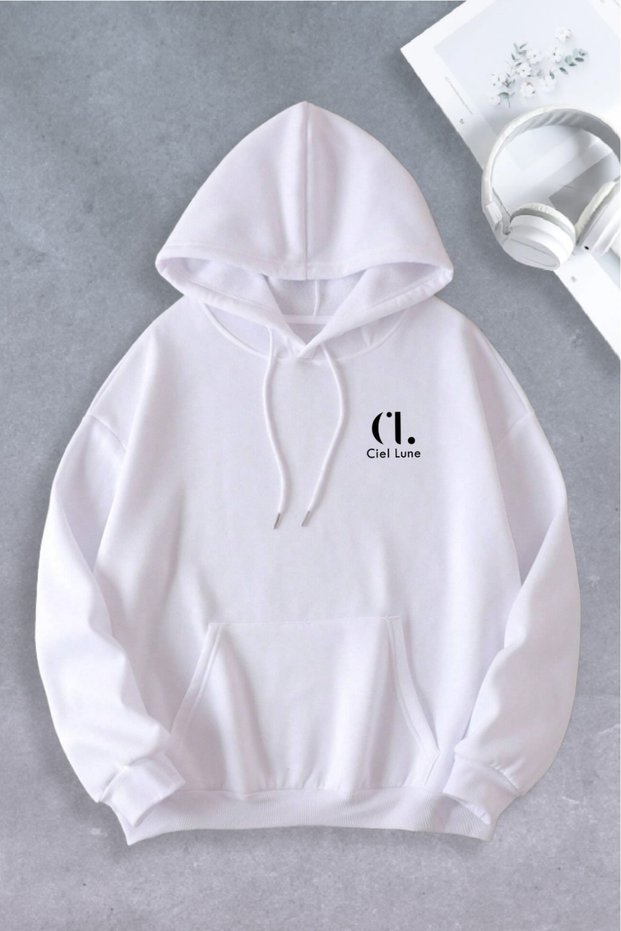 Nevermind Unisex Women's Men's Branded Oversize Sweatshirt White