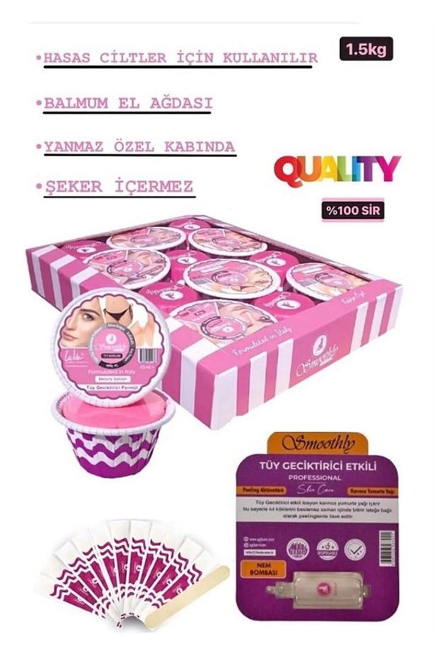 Pudralı Kalıp Soyulabilen Boncuk (PENTA) Ağda 1.5kg Sir Ağda Seti - 1