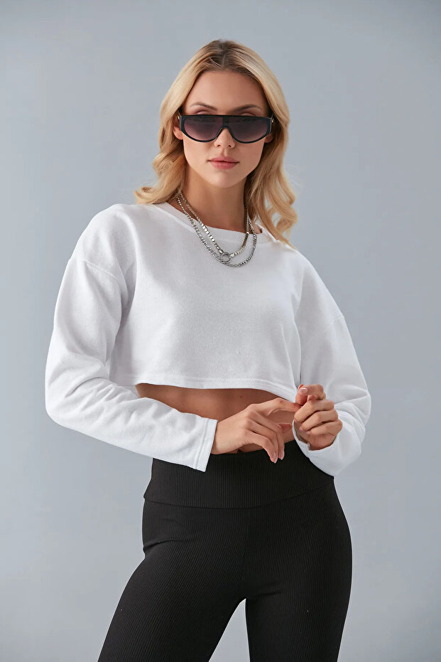 Basic Crop Sweatshirt - 2
