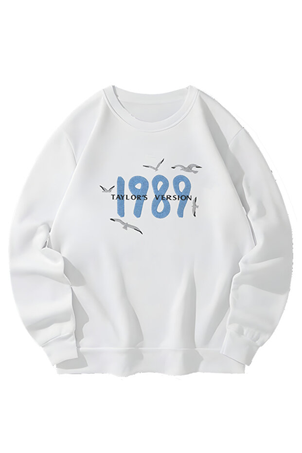 Taylor Swift - 1989 ( Taylor's Version ) Designed Printed Unisex White Sweatshirt