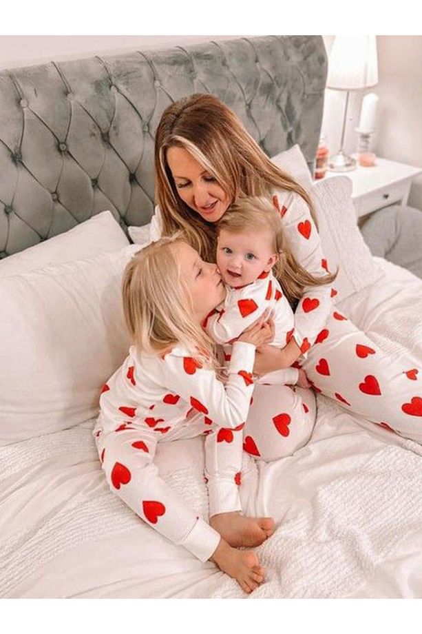 Kalp Desenli Kız Bebek Pijama Takımı - 3