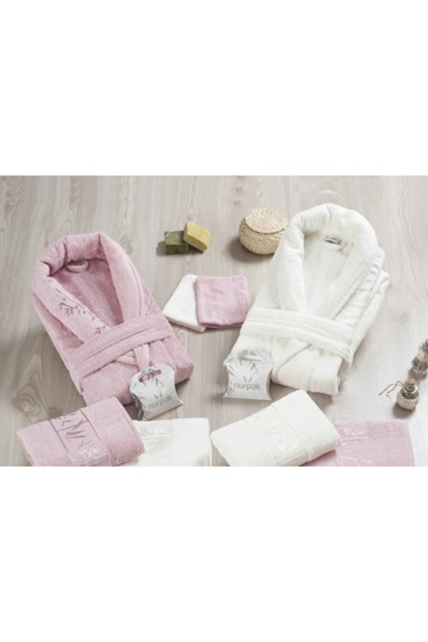 Bambu Aile Bornoz Seti - 10 Parça - 1