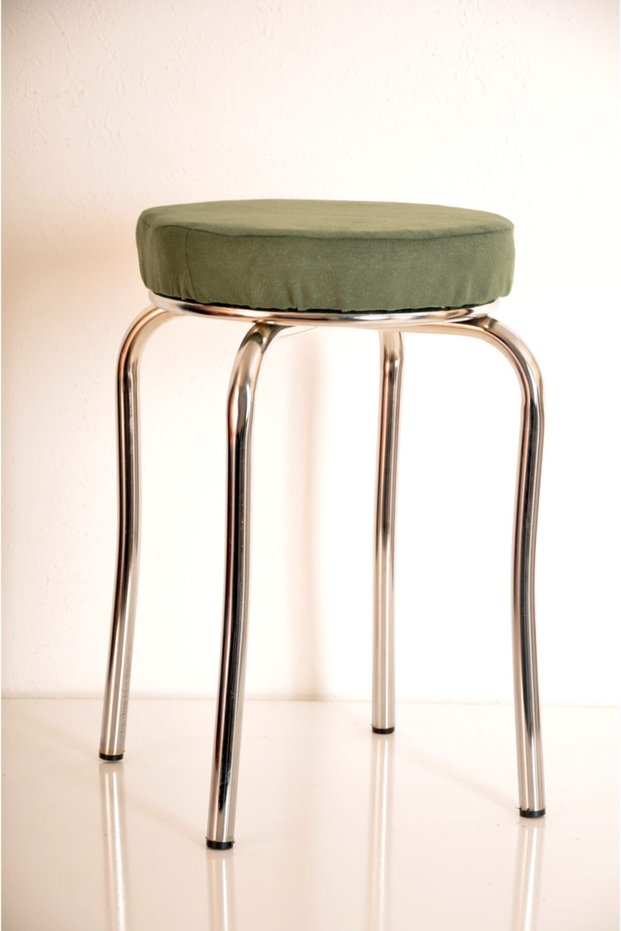 6 Pcs Green Thai Feather Profile Stool Metal Stool Kitchen Stool Thick Stool