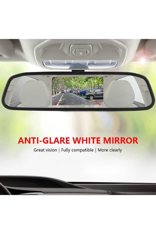 Kameralı Park Sensörü 4.3 '' Ayna Ekranlı Siyah Sensör Full Set - 5