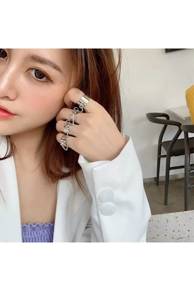 القوطية الشرير أربعة أصابع حلقة قابلة للتعديل - 1