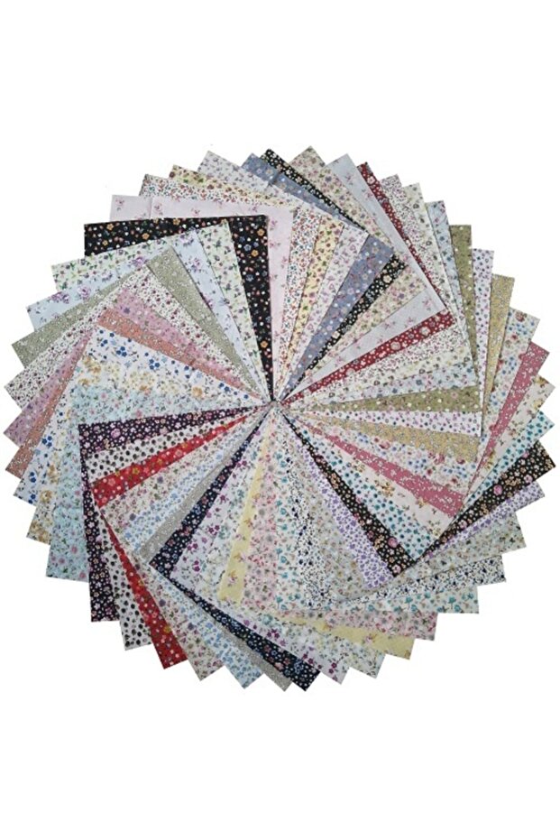 25x25 سم 40 قطعة قماش مرقع 40 رقعة خياطة هواية - سلسلة الزهور