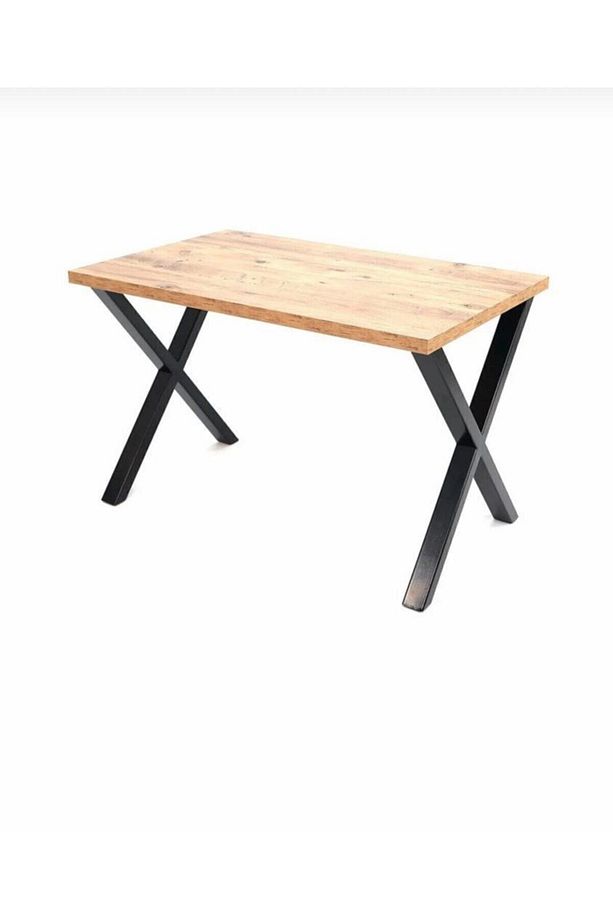 X Ayak Woody Çam 110x70cm Yemek Masası Balkon Masası Çalışma Masası - 1