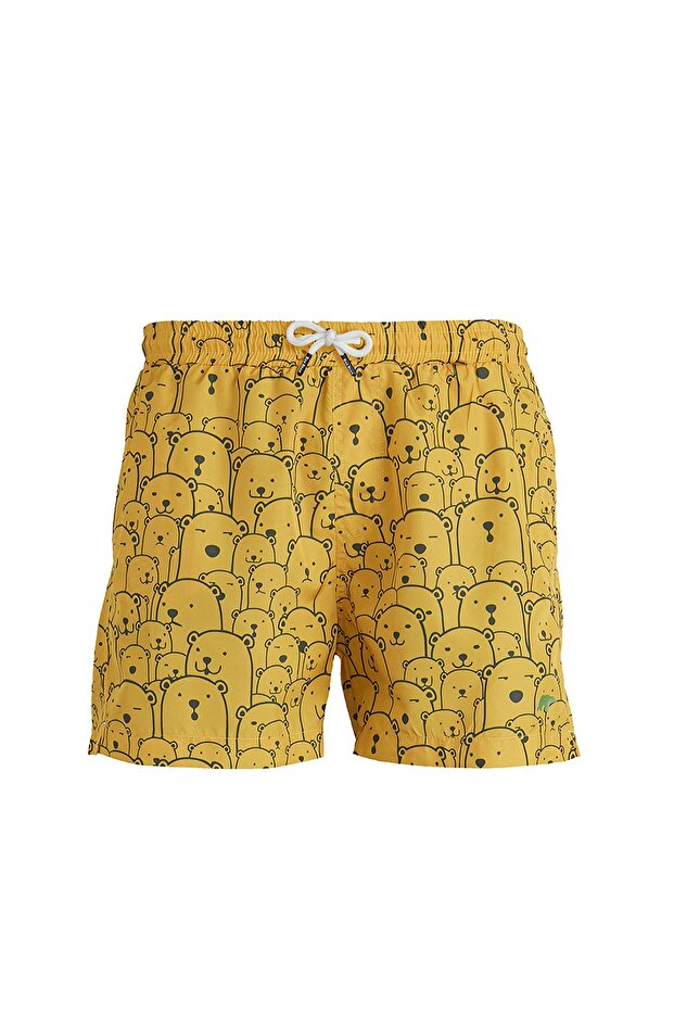 Erkek Mustard Deniz Şortu - 5