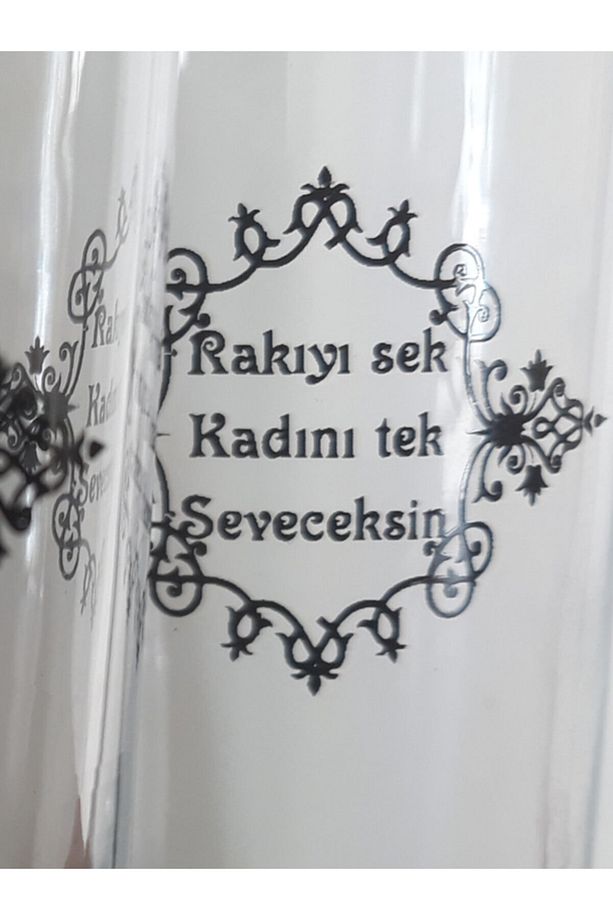 Rakıyı Sek Kadını Tek Seveceksin Yazılı Rakı Bardağı 2'li - 3