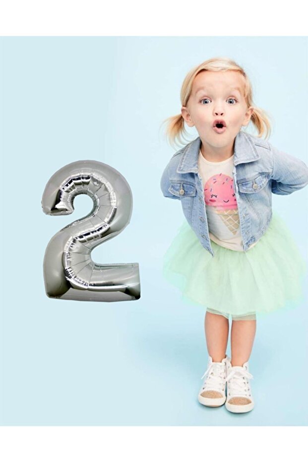 40 Cm Silver 2 Digit Foil Balloon