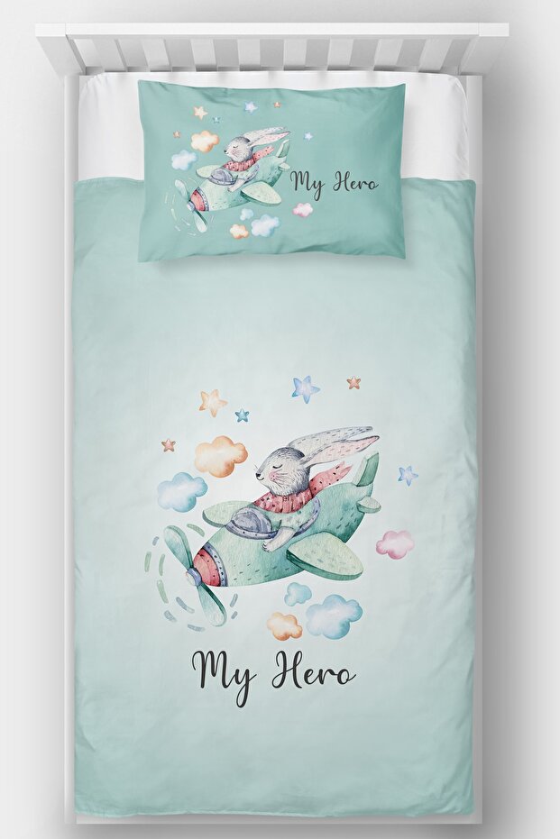 Single Bedspread Airplane Rabbit