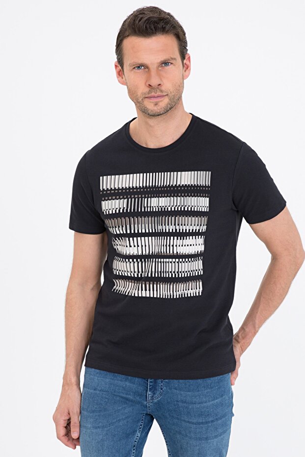 Dark Anthracite Slim Fit Crew Neck T-Shirt