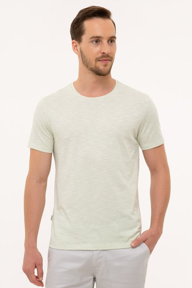 Mint Green Slim Fit Crew Neck T-Shirt