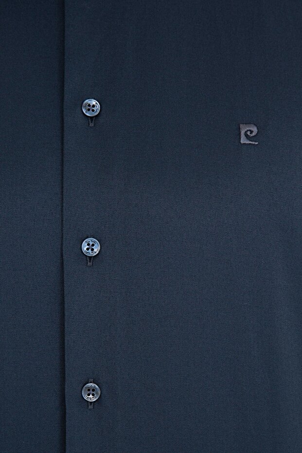 Lacivert Slim Fit Basic Gömlek - 5