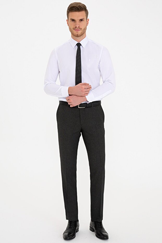 Beyaz Slim Fit Basic Gömlek - 4