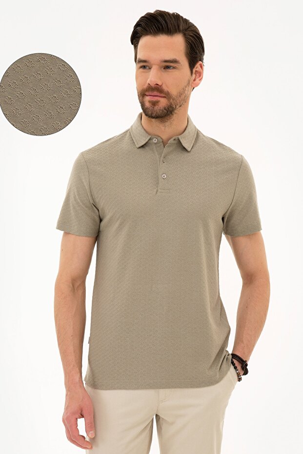 Dark Gray Slim Fit Polo Neck T-Shirt