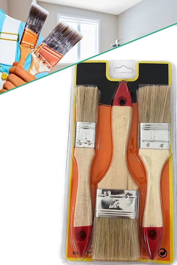 Kestirme Fırça Seti Boyacı Seti Hobi Seti 3 Lü Boya Fırça Seti 1410 - 1