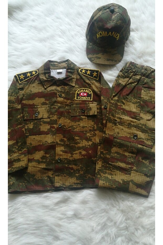 Boy's Brown Soldier Suit, Fashionable and Comfortable 3-Piece Set