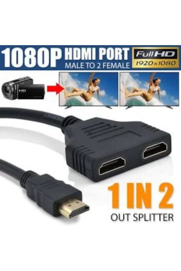 2 Port Hdmi Çoklayıcı Splitter Switch Ekran 4664 Çoğaltıcı Hub - 1