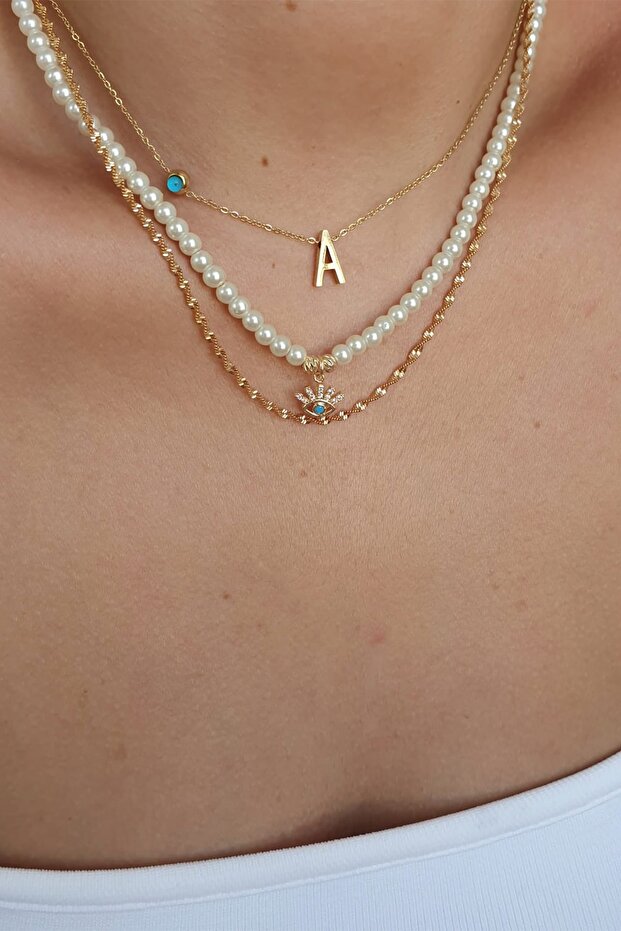 Çelik harf kolye - B - 2