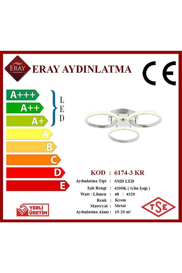 6174-3 Krom Led Avize - 3