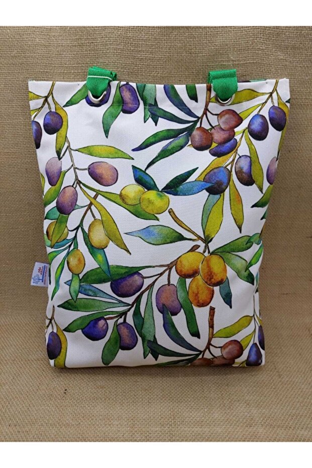 Zeytin Desenli Dijital Baskı Kol Çantası - 3