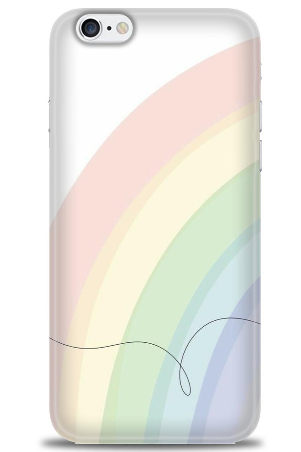 حافظة لهاتف iPhone 6 Plus مطبوعة بدقة HD - قوس قزح ناعم + واقي شاشة كامل