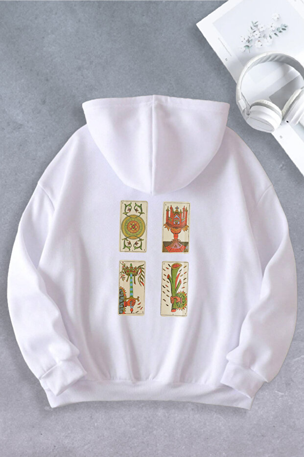 سويت شيرت كبير الحجم للجنسين للنساء والرجال موديل Minor Tarot 2 خيوط