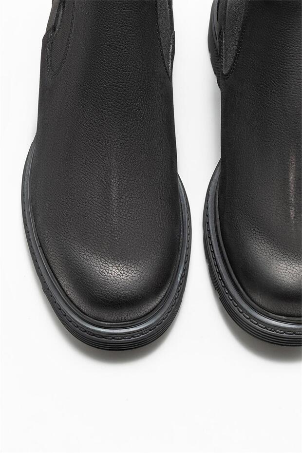 Siyah Deri Erkek Günlük Bot - 3