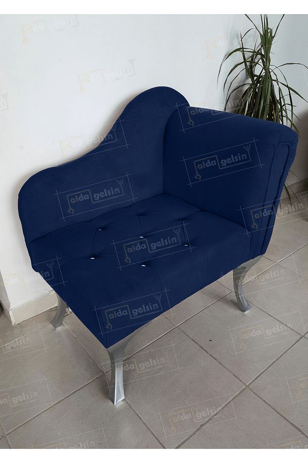 Yeni Model Ters Kol Tekli Köşe Koltuğu Josefin Bench Gümüş Ayak - 1