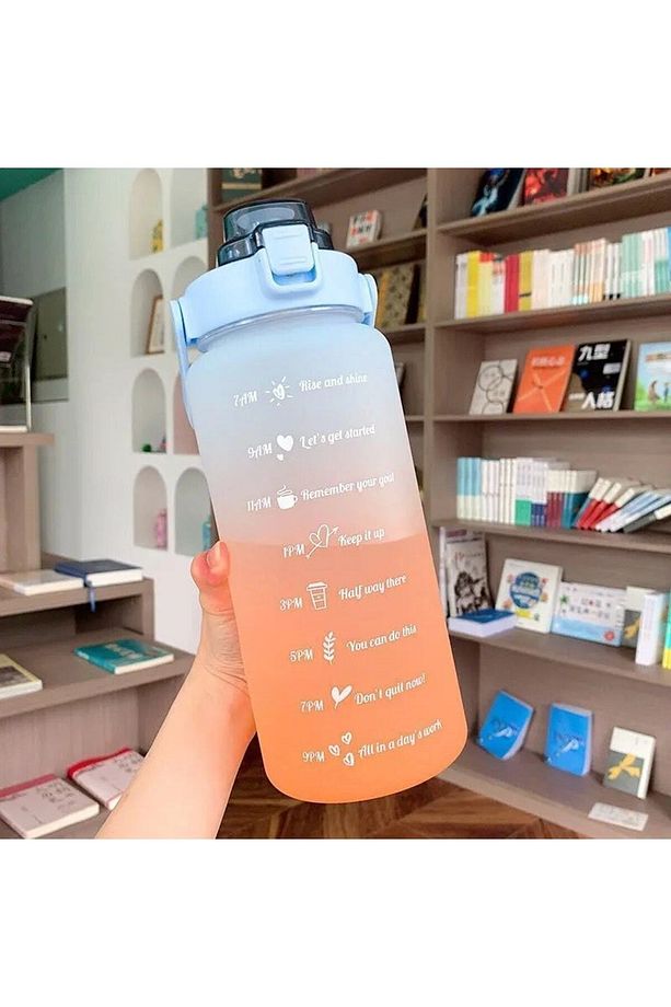The Bottle Motivasyonel 2 li Su Matarası Su Şişesi Suluk 2 lt 750ml Yavrulu Tritan Su Şişesi Suluk - 7