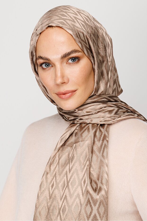 Karo Desen Parlak Jakar Şal - 3