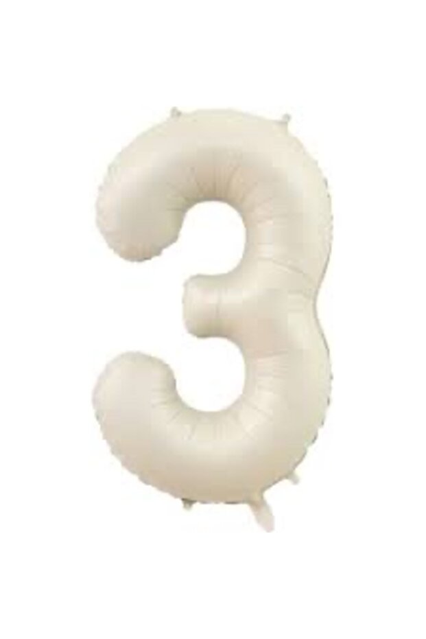 Cream Foil 3 Balloons 34 inch 80 cm