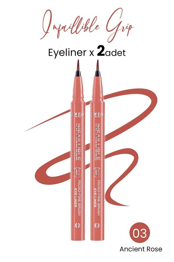 Infaillible Grip Eyeliner 03 Ancient Rose X 2 Adet - 1