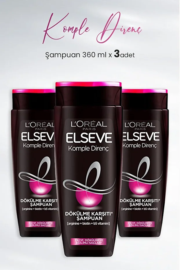 Komple Direnç Dökülme Karşıtı Şampuan 360 ml X 3 Adet - 1